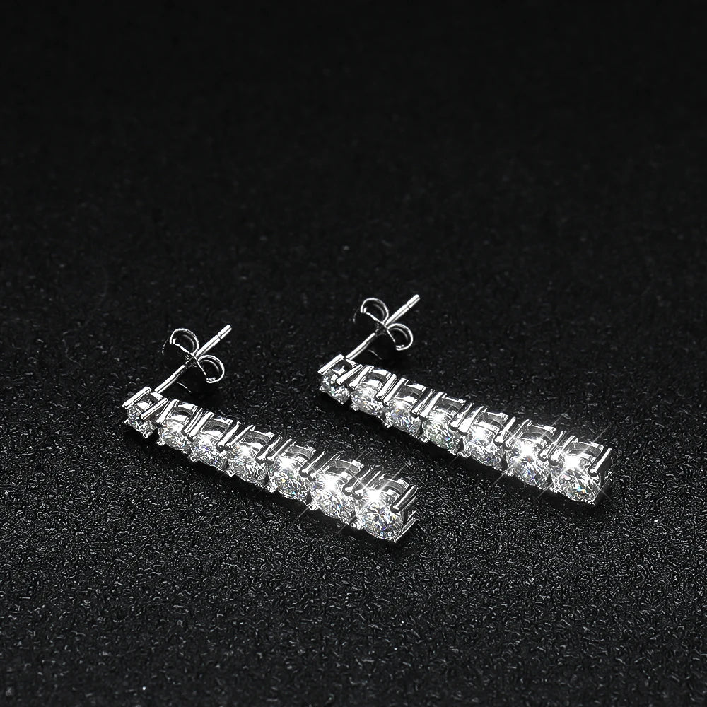 KNOBSPIN D VVS1 Moissanite Pandent Earrings for Woman Wedding Jewely with GRA s925 Sterling Sliver Plated 18k White Gold Earring.