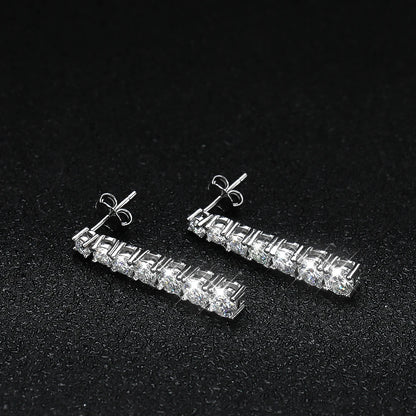 KNOBSPIN D VVS1 Moissanite Pandent Earrings for Woman Wedding Jewely with GRA s925 Sterling Sliver Plated 18k White Gold Earring.