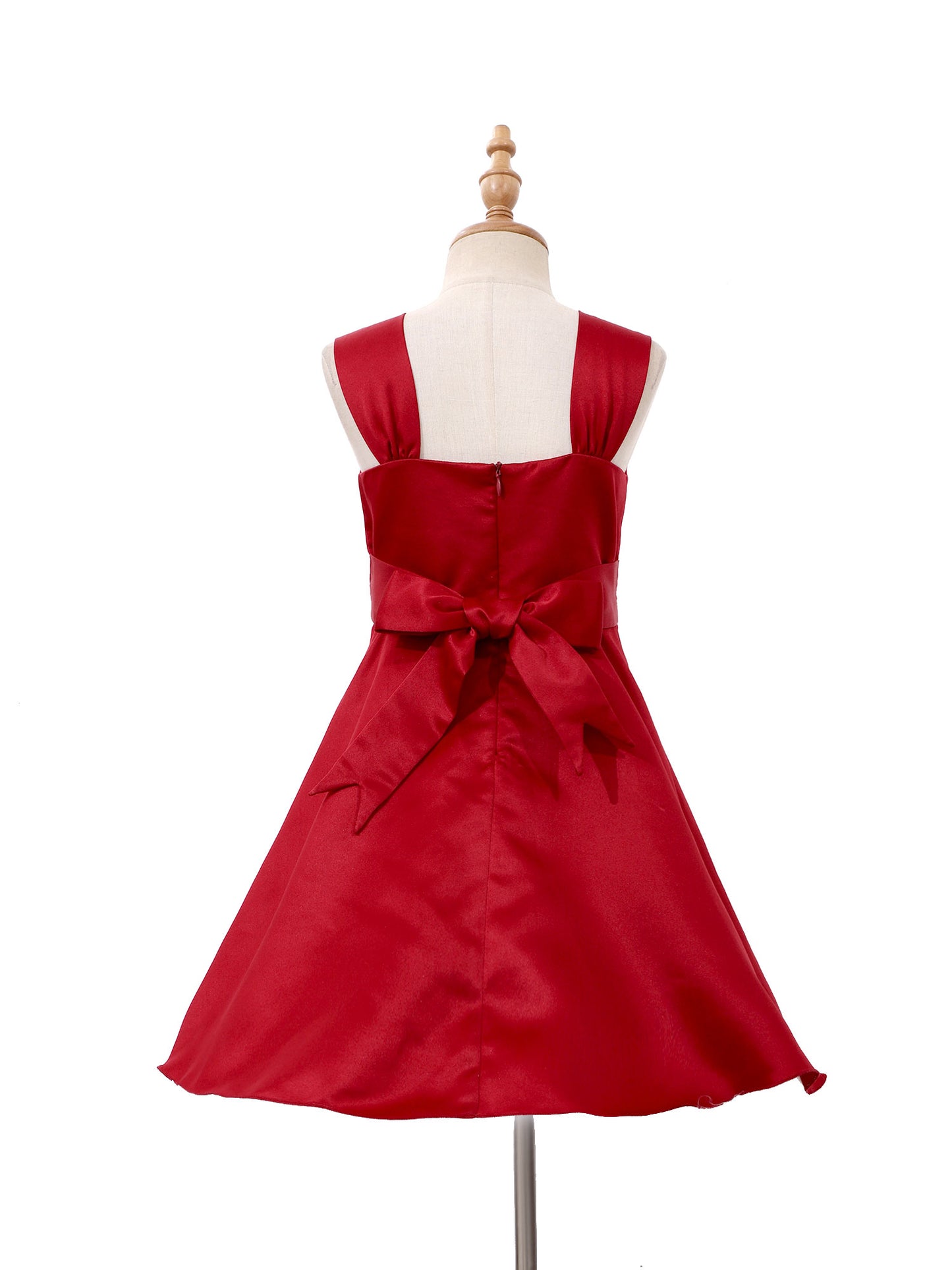 Mädchen Sommer ärmelloses Prinzessinnenkleid Elegantes Satin Hochzeit Brautjungfer Partykleid Große Schleife A-Linie Tutu für Geburtstagsabend