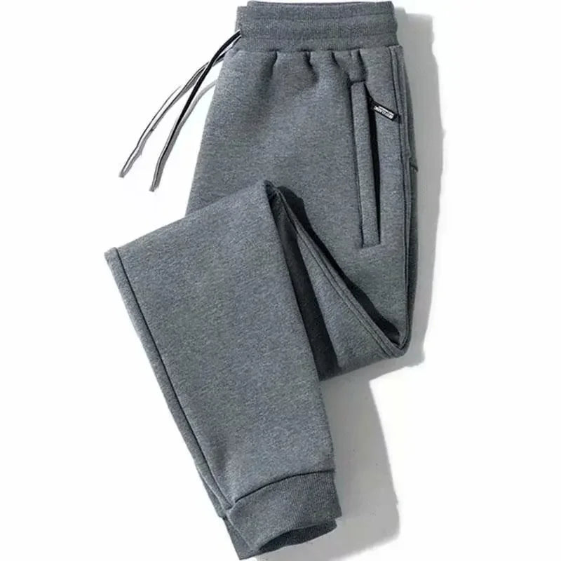 Men's Loose-Fit Fleece-Lined Long Casual Pants Autumn/Winter 2024 Spring/Autumn Korean Style Straight-Leg Pants For Youth.
