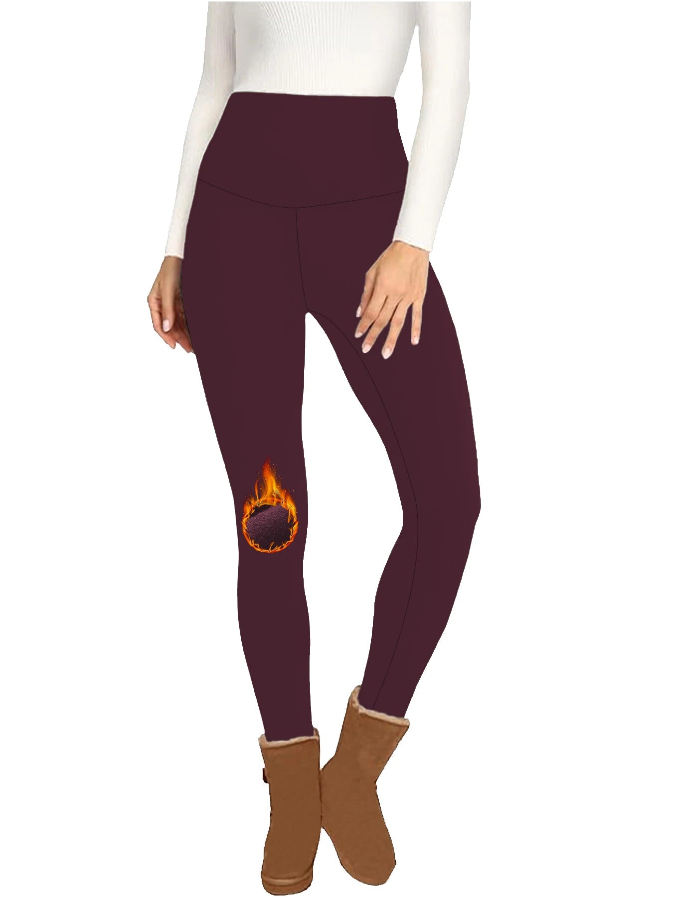 Womens Thermal Fleece Lined High Waisted Leggings. Workout Winter Warm Thick Tights Soft Yoga Pants.