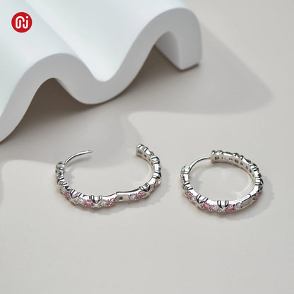 GIGAJEWE Moissanite D Nova Pink Color VVS1 Total 1.92ct 925 Silver Earring 18K Gold Plated Diamond Test Passed Jewelry Girl Gift.