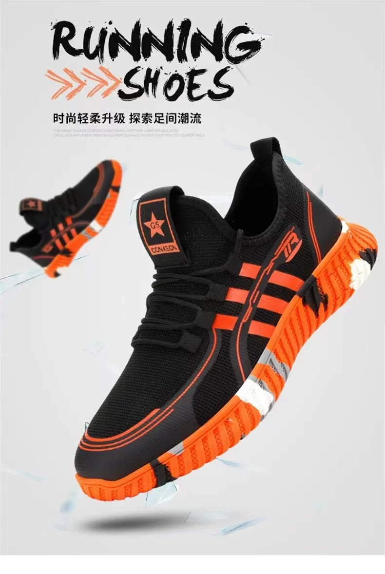 Stylish Men's Boots Work Shoes Men's Steel Toe Safety Shoes Men's Stab-proof Work Boots Safety Indestructible Construction Shoes.