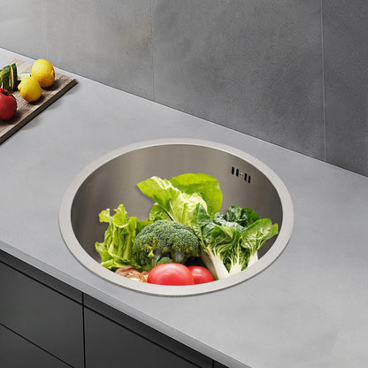 41 cm kreisförmige, vertiefte und vergrößerte Küchenspüle aus Edelstahl 304 mit einer Schüssel