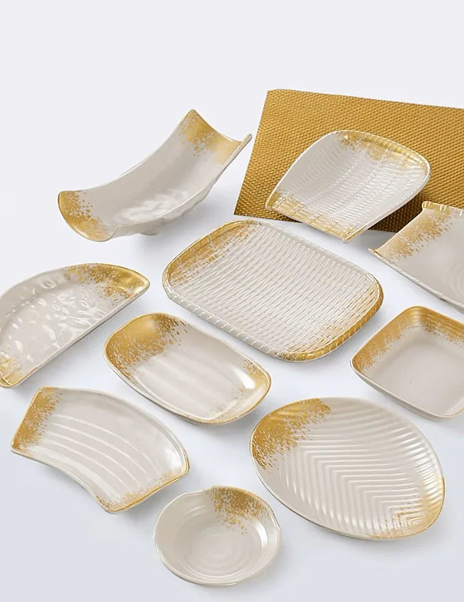 1Pc Thickened Melamine Tableware Not Easily Broken Plastic Barbecue Plate Merchant Dining Plate Household Kitchen Accessories.