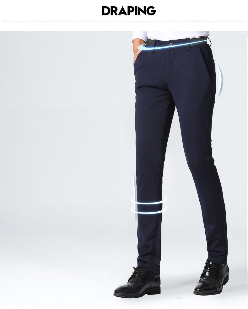 Men's Summer Fashion Business Casual Long Pants Suit Pants Male Elastic Straight Formal Trousers Plus Big Size 28-40.