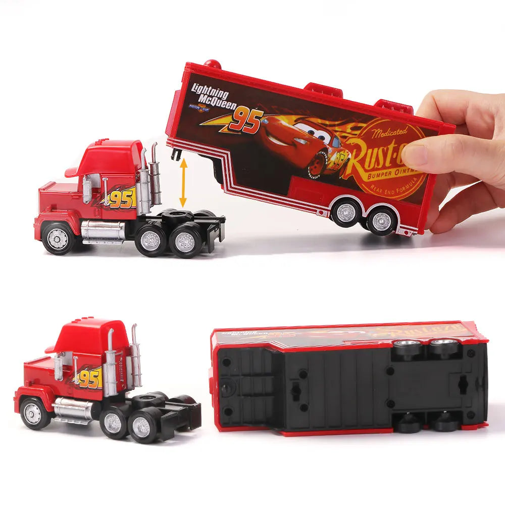 Disney Pixar Cars 2 3 Lightning McQueen Mack Uncle Jackson Storm Car Truck 1:55 Diecast Vehicle Metal Toys Gift for Children.