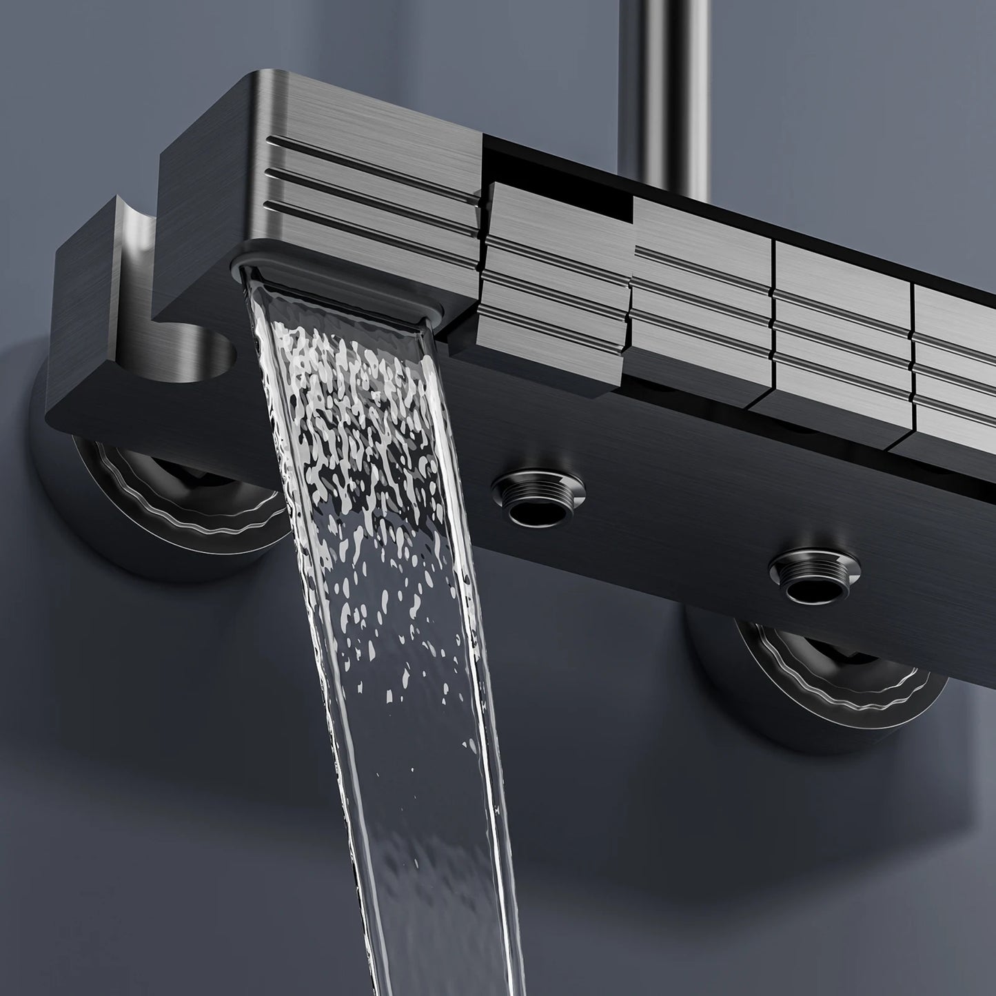 Bathroom Shower System LED Light Shower Head Set Brass Mirror Thermostatic Bathtub Faucet Digital Display Hot & Cold Showers