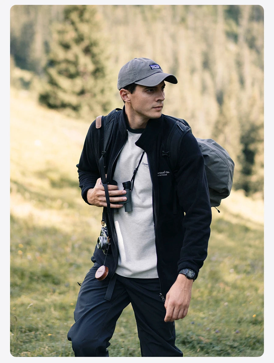 SIMWOOD 2025 Autumn Winter Men's Anti Static Polar Fleece Jacket 300gsm Anti-Electricity Coat Regular Fit Warm Fleece for Daily.