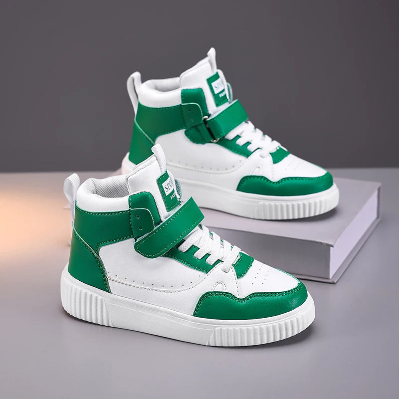 autumn boys sneaker high top children shoes luxury leather basketball shoes kids PU tennis sports shoes for boy size 28-39.