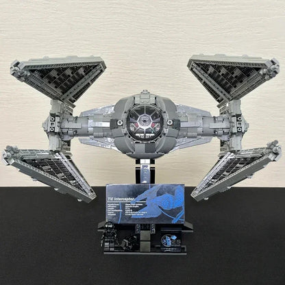 1931pcs DIY Spaceship Tied Interceptord Building Blocks Spacecraft Fighters Model Assembly Bricks Toys Kids Christmas Gift 75382.