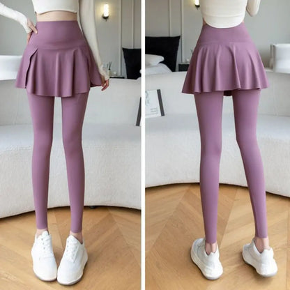 Pants Skirt Combined Side Pocket Fitness Legging with Pocket Skinny Elastic Leggings Thickened Solid Sports Yoga Pants Outdoor.