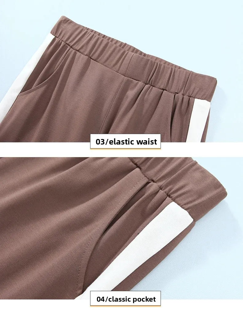 Casual Breathable Short Sleeve Sportswear Set for Middle-Aged Mothers Fashionable Summer Clothing Grandmother Style