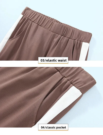 Casual Breathable Short Sleeve Sportswear Set for Middle-Aged Mothers Fashionable Summer Clothing Grandmother Style