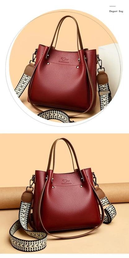 Genuine High Quality Leather Shoulder Crossbody Bags for Women Luxury Handbags Women Bag Large Capacity Soft Tote Messenger Bag.