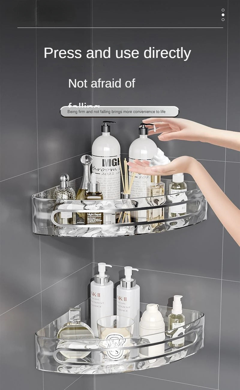 2PCS Badezimmer Regale Küche Lagerung Organizer Kunststoff Shampoo Rack Dusche Regal Bad Zubehör Kein Bohrer Regal