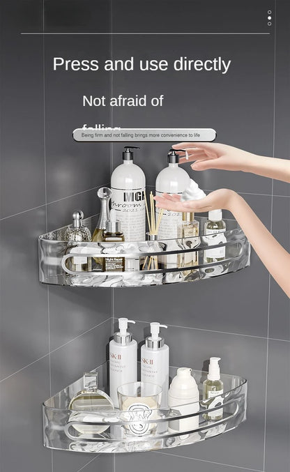 2PCS Badezimmer Regale Küche Lagerung Organizer Kunststoff Shampoo Rack Dusche Regal Bad Zubehör Kein Bohrer Regal