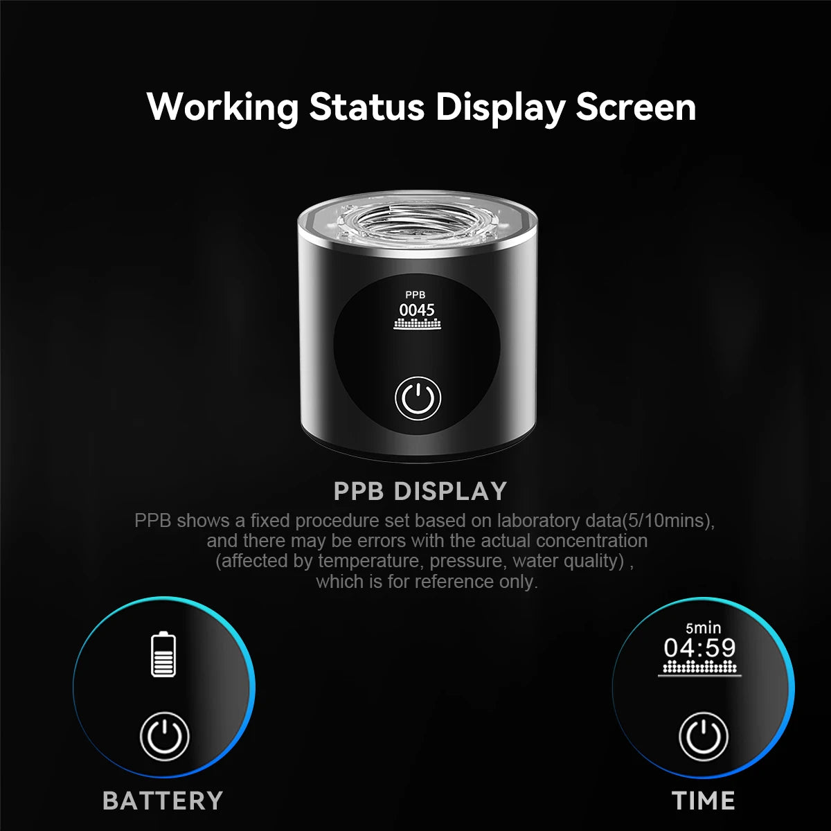 ALTHY Performance Hydrogen Water Generator Bottle DuPont SPE+PEM Dual Chamber + PPB&Time&Battery Display + H2 Inhalation Device.