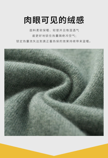 One-piece Hat with Pocket Men's Pullover 100% Cashmere Knitted Sweater Casual Comfortable Top Base Shirt Men's Clothing.