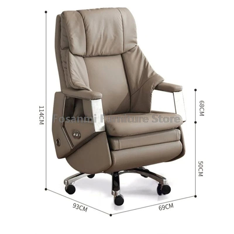 Ergonomischer Büro-Elektrostuhl, verstellbare Rücklehne und Höhe, Leder-Computerstuhl, Gamer Home, bequeme drehbare Schreibtischstühle