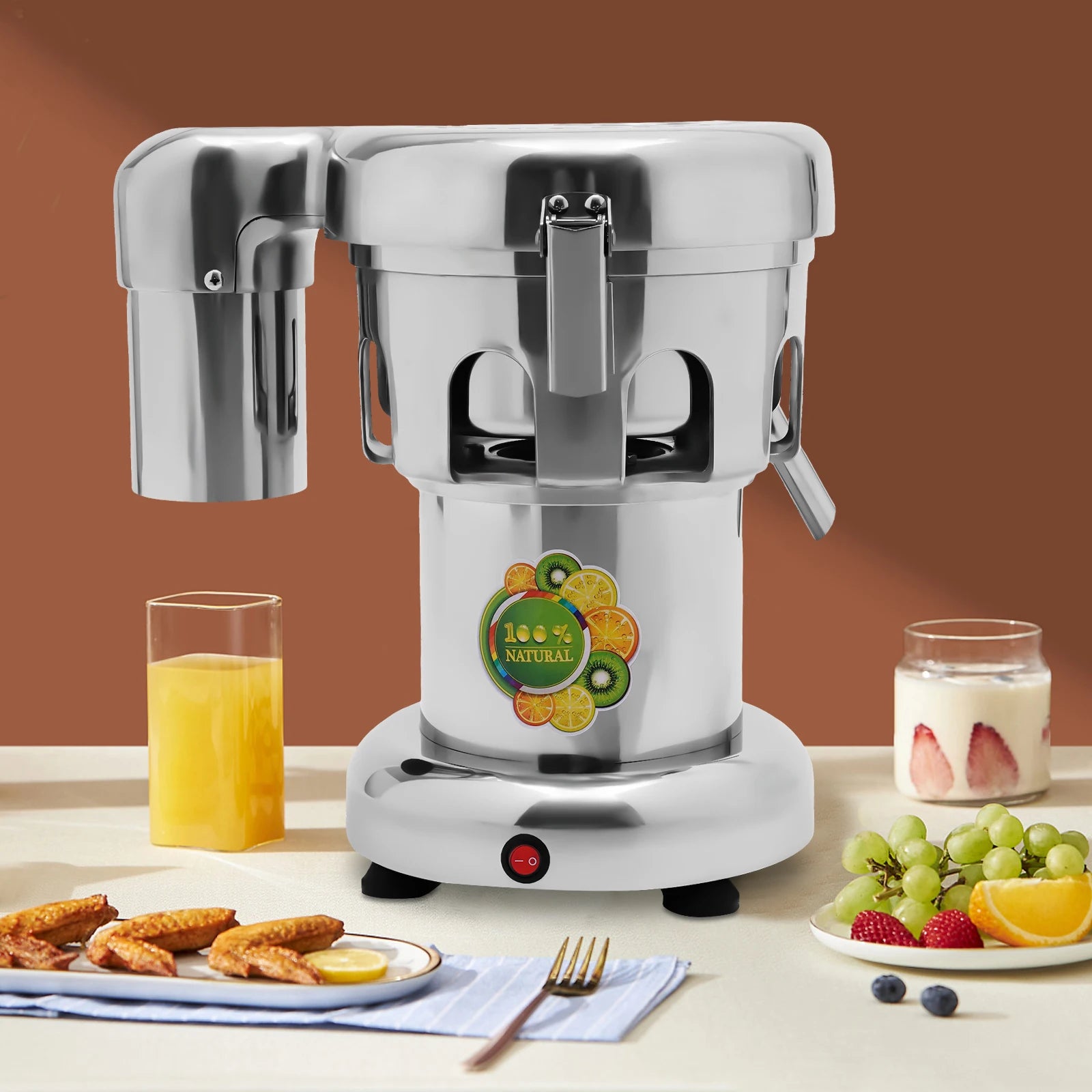 Juicer Machine with 2800r/min Motor, Stainless Steel Knife Mesh, Slanted Juice Outlet, Large Waste Outlet, Odorless and Durable.