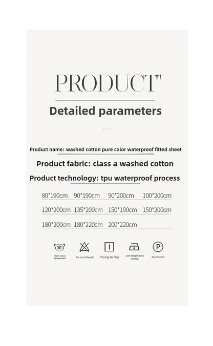 Waterproof bedsheet, bedspread, single piece urine proof and breathable mattress, dustproof cover, mat without pillowcase.