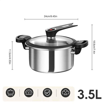 Portable Pressure Cooker Fast Cooking Stew Pot Pressure Cooker Stainless Steel Fast Cooking Multifunctional Kitchen Accessories.