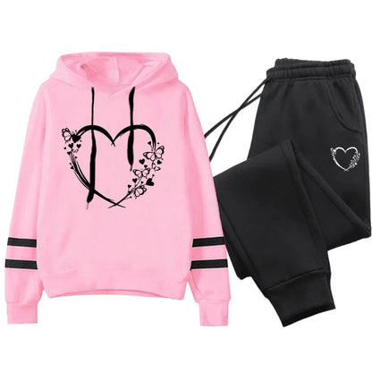 Loose and Comfortable Two Piece Set for Women Stripe Women's Tracksuit 2025 Women's Sports Suit Casual Hoodie Daily Jogging Sets.