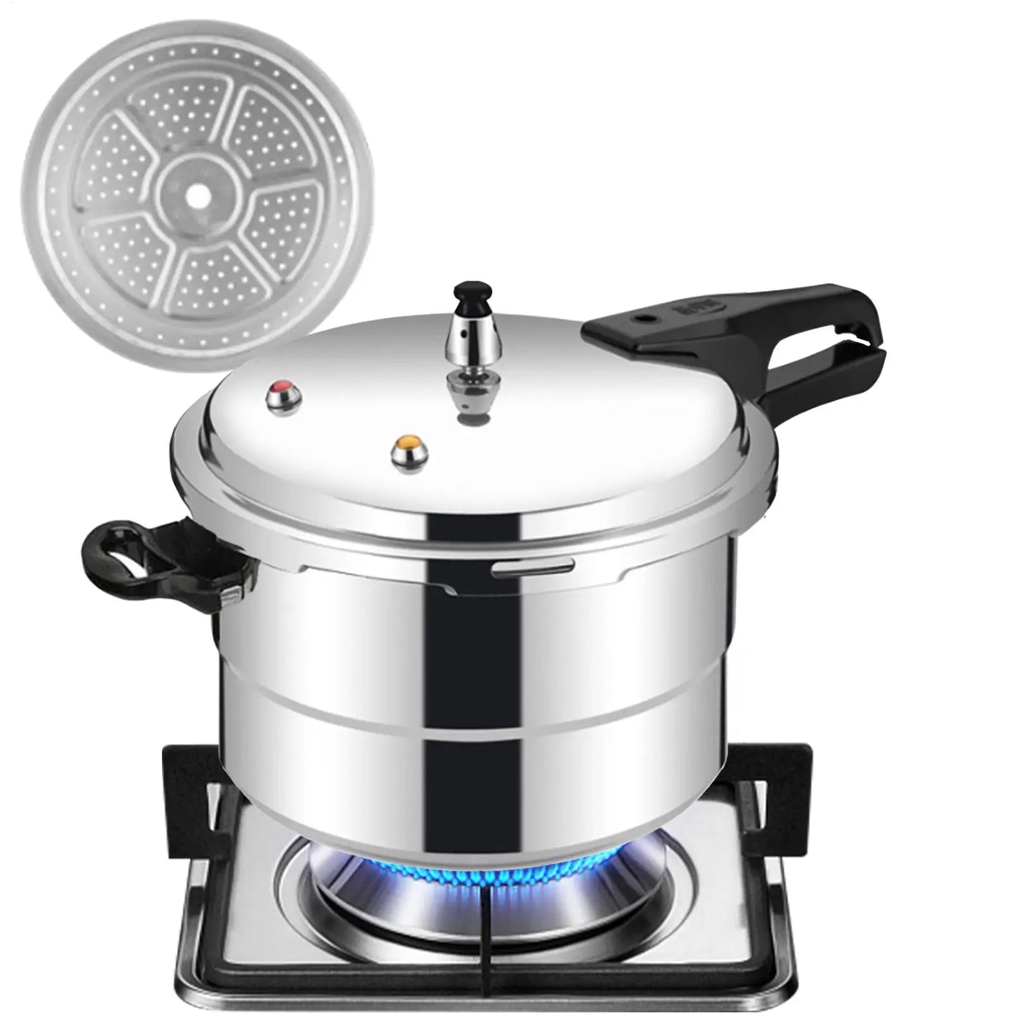 Pressure Cooker Pot 5L Grain Cooker With Steamer Insert Cooking Pot Aluminum Alloy Cookware For Poultry Meat Vegetable Seafood.