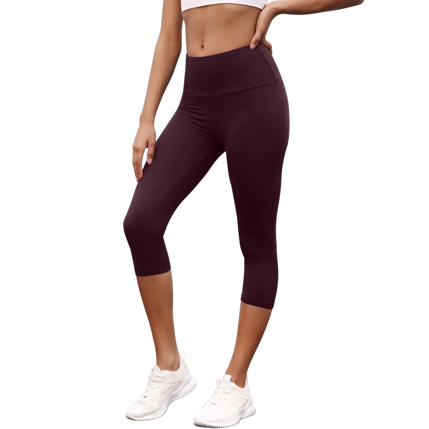 Women's High Waisted Capri Pants Super Soft No See Through Workout Yoga Push Up Gym Fitness Running Athletic Leggings.