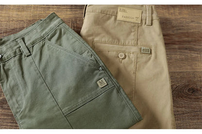 97% Cotton Men Casual Trousers Solid Color Slim Fit Men's Pants New Winter Autumn High Quality Classic Business Pant Male.