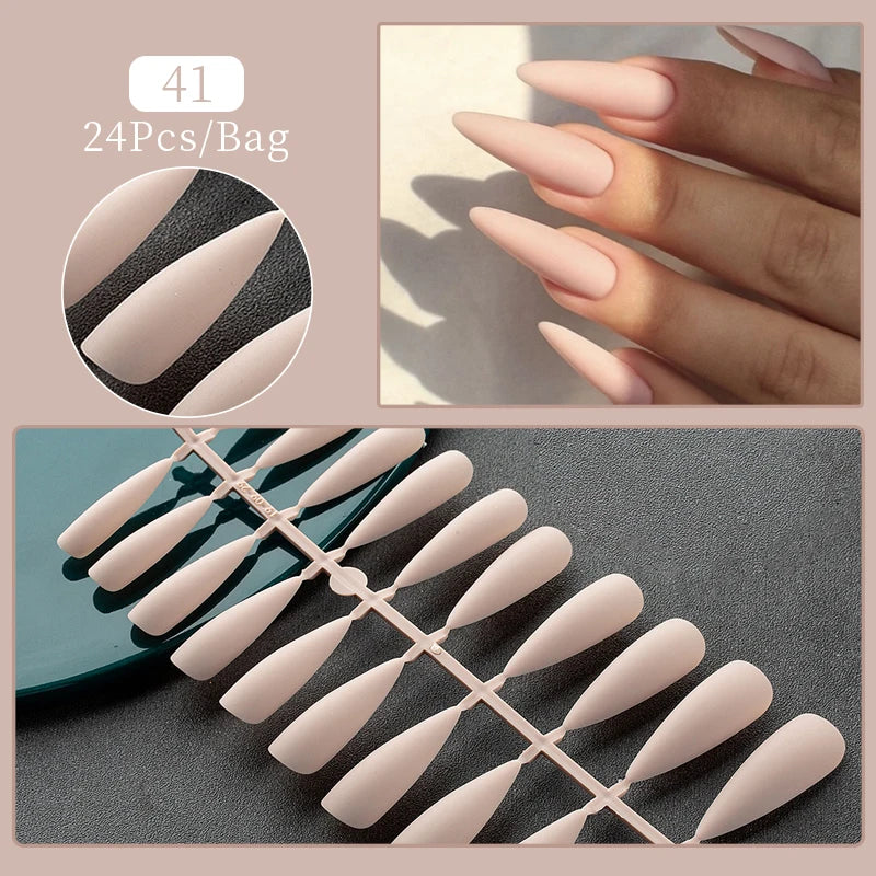 30Pcs Matte Nude Fake Nail Fashion Press on Quick Extension Wearable False Nails Simple Full Cover Nail Tips Manicure Nail Art