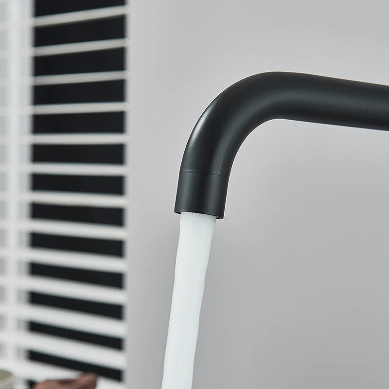 Matte Kitchen Faucet Deck Sinks Faucet High Arch 360 Degree Swivel Cold Hot Mixer Water Tap