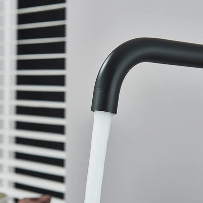 Matte Kitchen Faucet Deck Sinks Faucet High Arch 360 Degree Swivel Cold Hot Mixer Water Tap