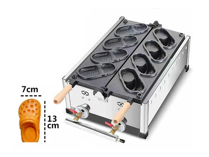 Commercial Slipper Shape Waffle Maker Machine 4 or 6 Holes Non-stick Waffle Iron Kitchen Snack Equipment