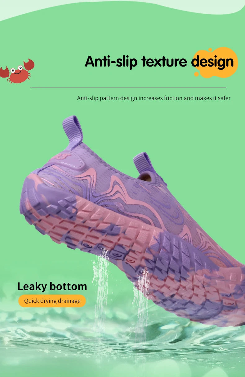 Kids Students Barefoot Quick-Drying Beach Swimming Aqua Shoes Boys Girls Fitness Running Shoes Summer Parent-child Water Shoes.