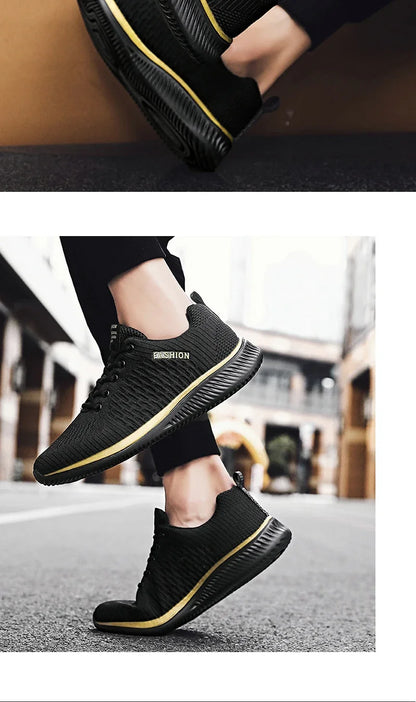 YRZL Sports Shoes for Men Shoes Sneakers Black Shoes Casual Men Knit Sneakers Breathable Athletic Running Walking Gym Shoes.