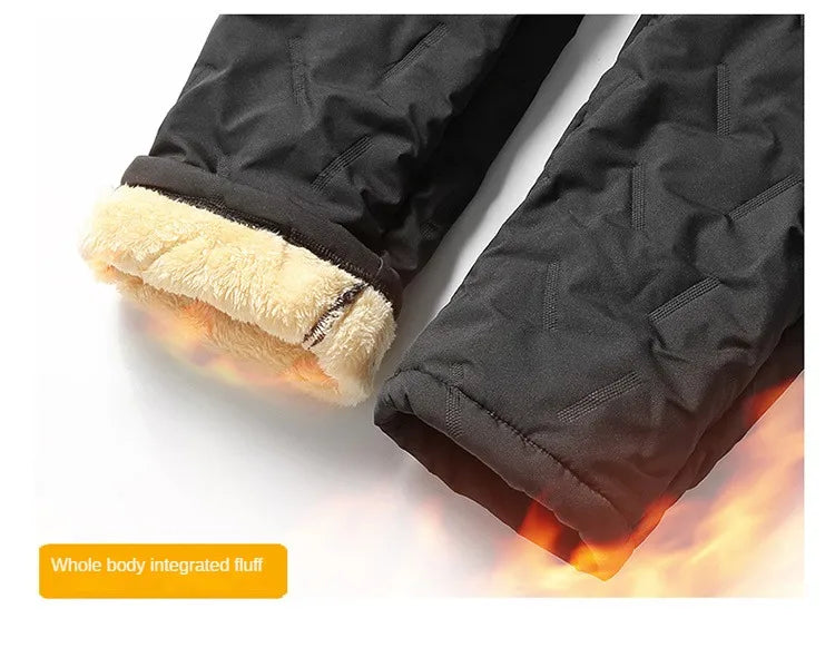 Winter Sweatwear Men Plush Thick Fleece Sweatpant Lambswool Thermal Trousers Casual Pants Windproof Warm Cotton Pants 8828.