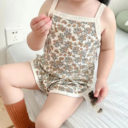 Baby Kleidung Sets Sommer Kleinkind Mädchen Strap Anzüge Baumwolle Druck Baby Jungen Tops T und Shorts Infant Trainingsanzug Neugeborenen Sets.