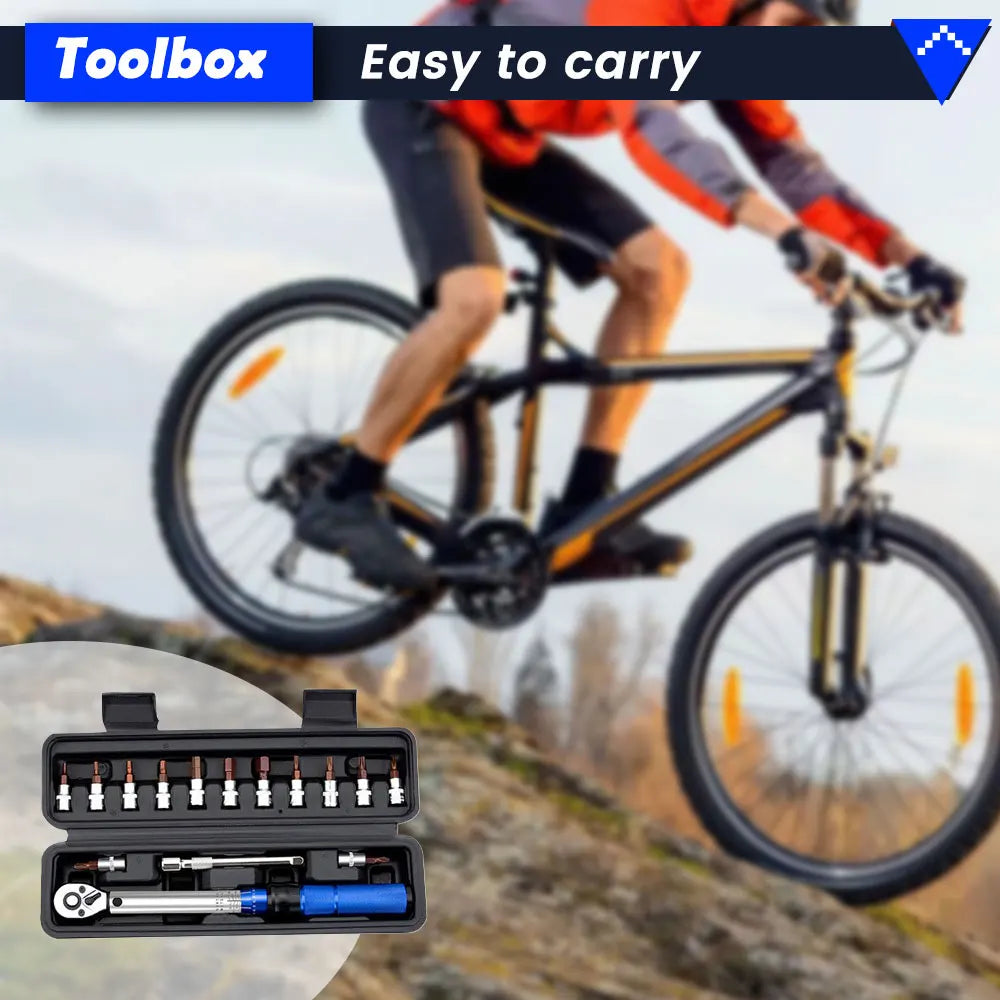 Podofo Hochpräzises Drehmomentschlüssel-Set, 2–24 NM, Einstellung, Dual-Richtungs-Ratsche mit für Auto-Motorrad-Fahrrad-Wartungswerkzeug