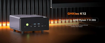 GMKtec K12 Mini PC AMD Ryzen7 H 255 (Upgraded 8745HS) Oculink DDR5 NO RAM NO ROM Desktop Computer Window 11 Pro Gaming PC WIFI6E.