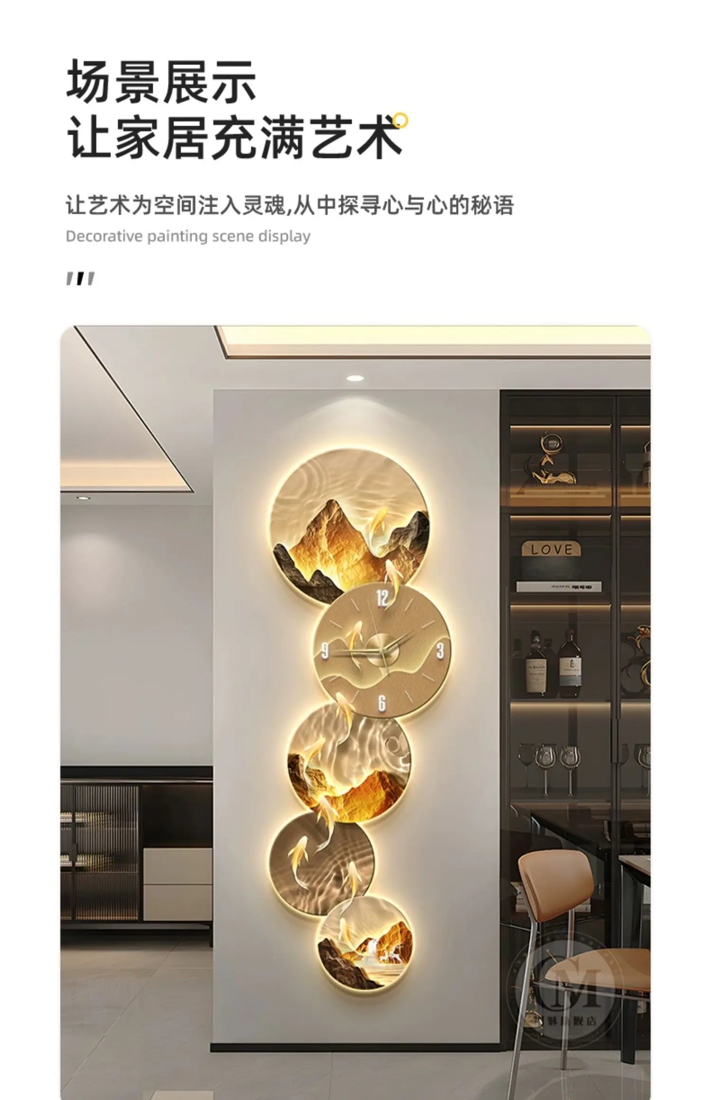 Stille Led Wanduhren Kunst Wandbild Große Innen Wohnzimmer Luxus Wand Uhr Ästhetische Orologio Da Parete Hause Dekoration