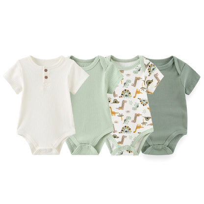 Kiddiezoom 4 Teile/los Unisex Baby Junge Mädchen Bodys Kurzarm Infant Onesies Erste Weihnachten Baby Kleidung