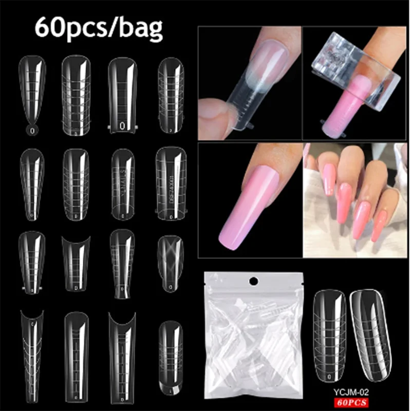 Extension False Nails Art Tips Acrylic Fake Finger Gel Polish Mold Sculpted Full Cover Press on Nails Manicures Accessories Tool.