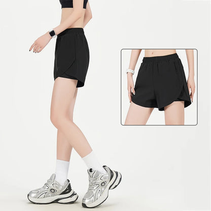 Yoga Short Pants Women Double Design Short Lightweight Comfortable Quick Dry Breathable Fitness Sport Anti-exposure Shorts Pants.