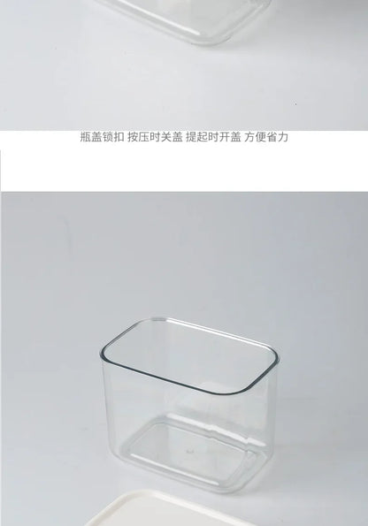 Clear Food Grade Plastic Storage Jar Airtight Seal for Kitchen Snacks Cereals Beans Kitchen Storage Organizer Kitchen Storage.