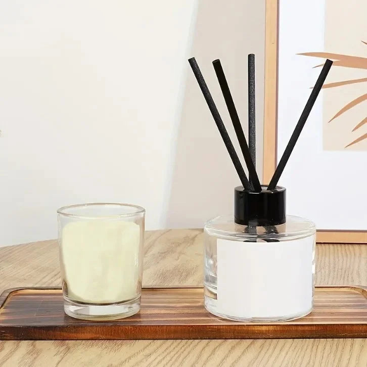 Transparent Acrylic round Wood Lid Cotton Swab Box Plastic Small Organizer Box Makeup Remover Cotton Storage Box Set.