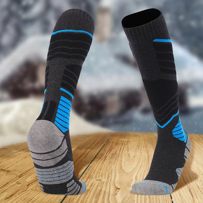 1 Pair Winter Thermal Ski Socks Cycling Soccer Snowboard Socks High Tube Stockings for Men Outdoor Skiing Cycling Running Hiking.