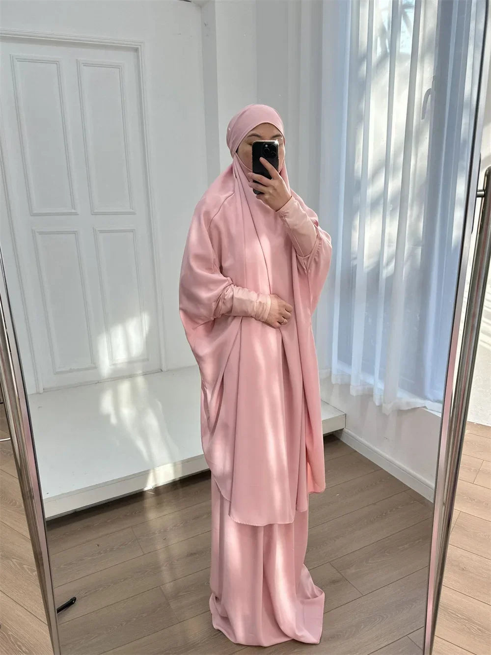 16 Colors 2 Pcs Set Ramadan Eid Modest Abaya Women Muslim Dress Hijab Suit Kaftan Robe Femme Musulmane Islam Caftan Kebaya Sets