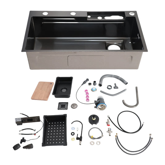 Digitalanzeige-Küchenspüle, professionelle gebürstete, verdickte Digitalanzeige, Doppelspüle aus Edelstahl für die Küche